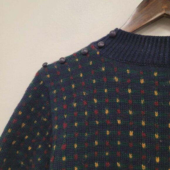 Vintage Susan Bristol Womens Wool Sweater Size 38 EU M US Crew Neck Cross Stitch - Picture 5 of 12